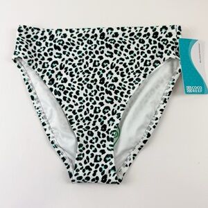 Coco Reef Bikini Bottom Womens Small Animal Print White Black Blue Swim NWT